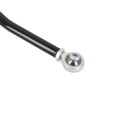 Braço articulado em metal preto com extremidade esférica prateada