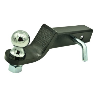 Engate de reboque metálico preto com bola cromada