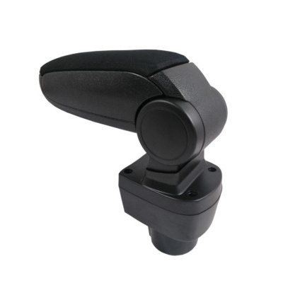 Apoio de braço preto para automóvel com acabamento em tecido