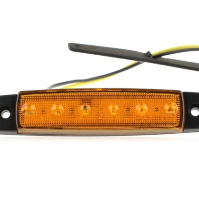 Luz indicadora retangular âmbar com LEDS e fios