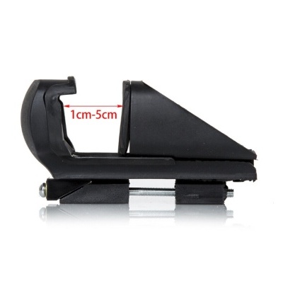 Suporte plástico preto ajustável com marcação 1cm-5cm em fundo branco