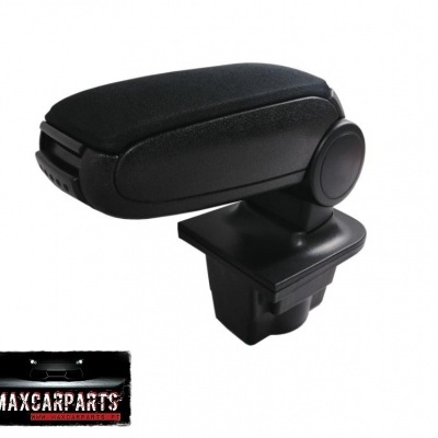 Apoio de braço preto para carro com base em plástico