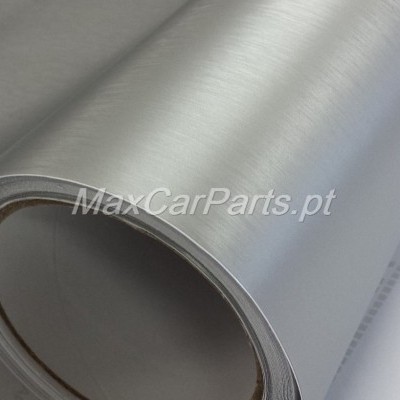 Rolo de vinil autocolante cinza metálico liso com brilho