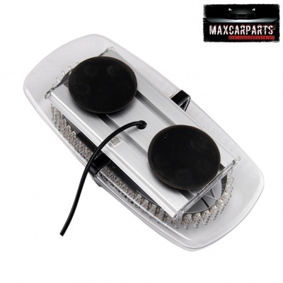 Luz automóvel de plástico transparente com discos pretos e cabo