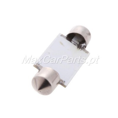 Lâmpada automóvel cilindrica com ponta metálica e corpo de vidro