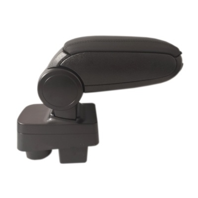 Apoio de braço preto para automóvel com base quadrada e componente circular para ajuste