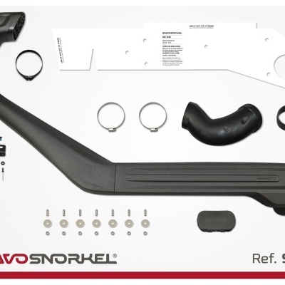 Kit snorkel automóvel preto BRAVO SNORKEL com acessórios e referência Ref. SFRG