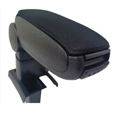 Apoio de braço para automóvel em preto com tecido e plástico