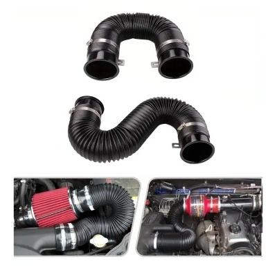 Tubos flexíveis pretos para motor com clamps metálicos