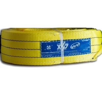 Correia de amarração amarela com etiqueta azul