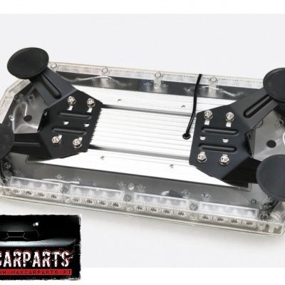 Placa de luz retangular com ventosas e cabo preto