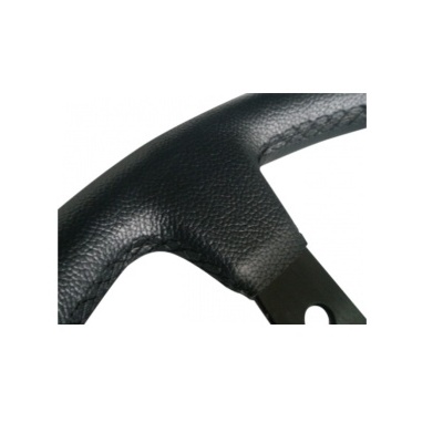 Parte de volante de carro em couro preto texturizado