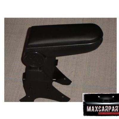 Apoio de braço preto para automóvel com estrutura metálica