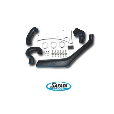 Conjunto snorkel Safari preto com acessórios organizados e logótipo Safari Snorkel