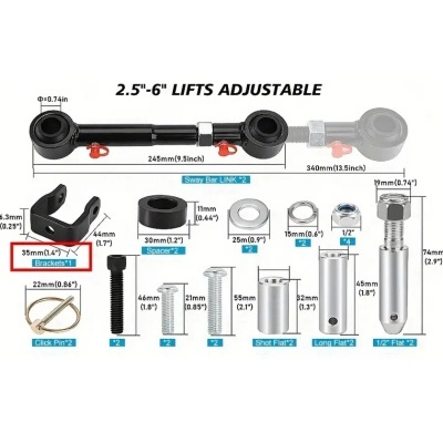 Kit ajustável para elevação 2,5