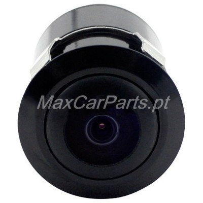 Câmara de segurança ou automóvel preta com montagem metálica