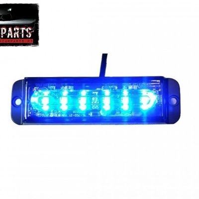 Luz LED azul para carro retangular com abas laterais e logotipo MAXCARPARTS