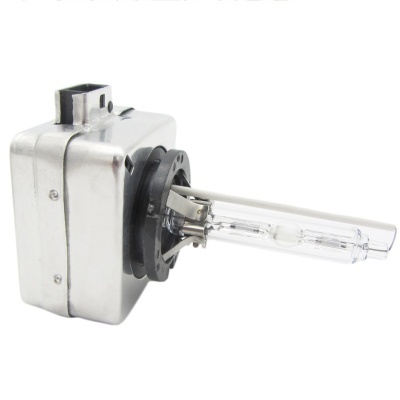 Lâmpada automóvel de xénon com base metálica e bulbo de vidro