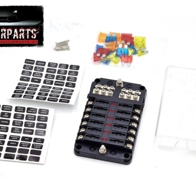 Conjunto de porta-fusíveis com fusíveis e etiquetas adesivas