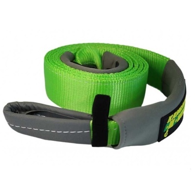 Correia de toque verde e cinzenta com etiqueta preta