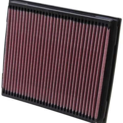 Filtro de ar retangular com tecido cor de vinho e estrutura preta