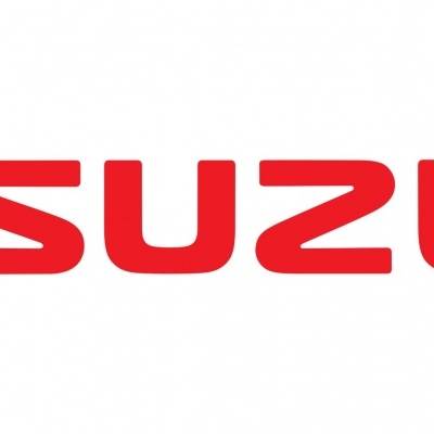 Logótipo ISUZU em vermelho sobre fundo branco