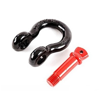 Gancho U preto metálico com pino vermelho rosqueável em branco