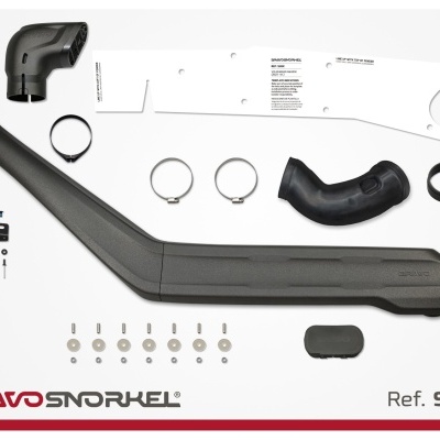 Conjunto de snorkel automóvel preto com acessórios