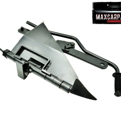 Peças metálicas com alavanca preta e componente cônico prateado em fundo branco com logotipo MAXCARPARTS