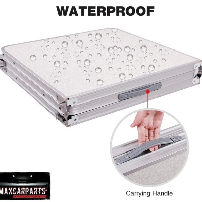 Mala rígida branca à prova de água com alça de transporte