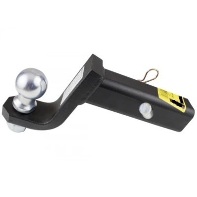 Engate de reboque metálico preto com bola prateada