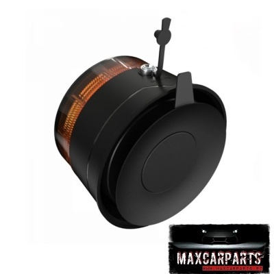 Roda de carrinho preta com iluminação laranja e logótipo Maxcarparts