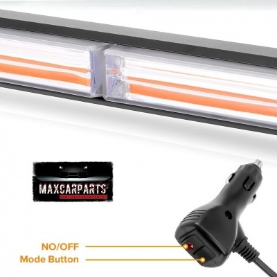 Luz LED linear com cabo e adaptador de isqueiro automóvel, texto MAXCARPARTS e NO/OFF Mode Button