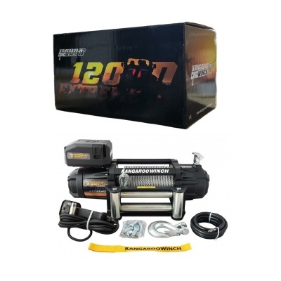 Guincho eléctrico Kangaroo Winch 12.0 D com acessórios e caixa preta