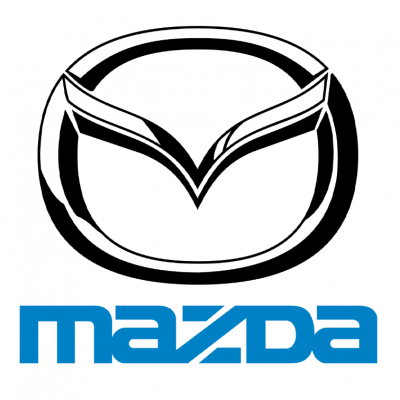 Logótipo da Mazda com palavra 'mazda' azul