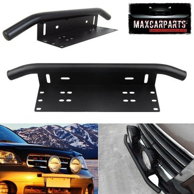 Suporte metálico preto para faróis auxiliares de carro, com logótipo MaxCarParts