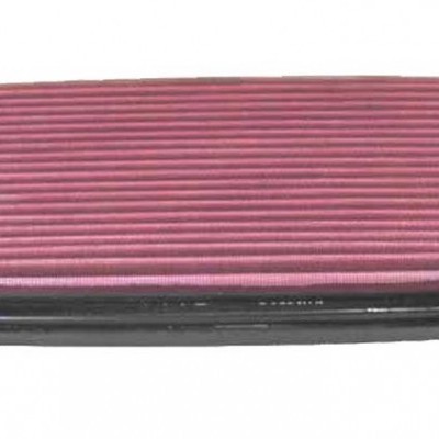 Filtro de ar retangular preto com elemento filtrante rosa-escuro