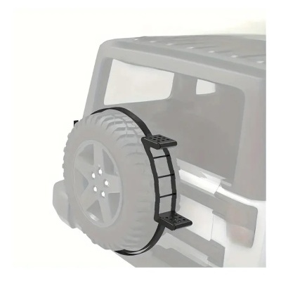 Suporte preto para roda suplente de viatura