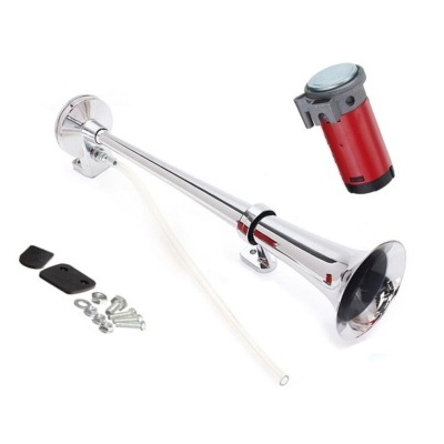 Trombeta de ar cromada longa com acessórios