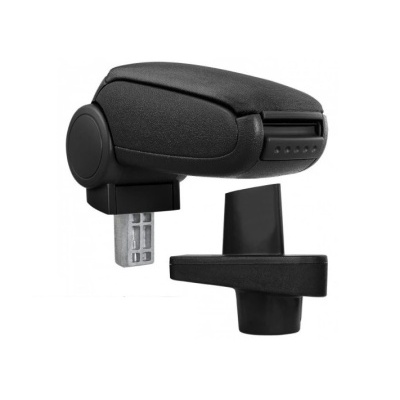 Apoio de braço preto para automóvel com peça de suporte