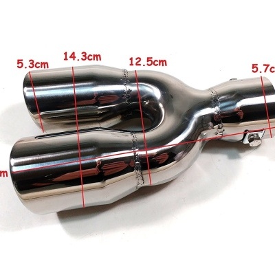 Peça de escape automóvel em aço inoxidável cromado