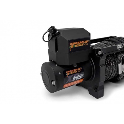 Guincho elétrico preto KANGAROO WINCH XP 20000 SERIES com cabo trançado e corpo metálico