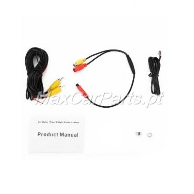 Conjunto de cabos e manual para câmara de visão traseira de carro