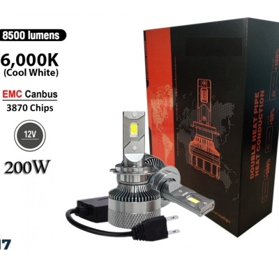 kit lâmpadas LED automóvel H7 com caixa preto e vermelho