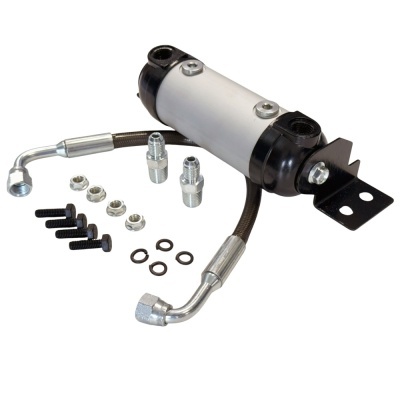 Kit peças metálicas e borracha com cilindro branco e tubos flexíveis cromados