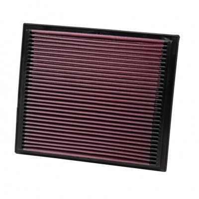 Filtro de ar quadrado com molde preto e tecido filtrante vermelho