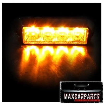 Luz automóvel LED amarela retangular com cinco LEDs