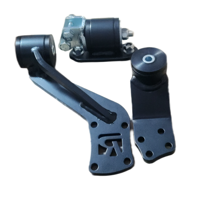 Peças metálicas e borracha pretas para automóvel