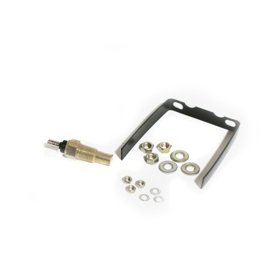 Conjunto de peças metálicas com porcas, arruelas e peça preta em U