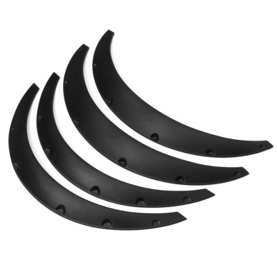 Conjunto de quatro protetores de guarda-lamas pretos curvos